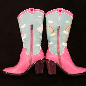 Dolls Kill x care bears rainbow Roundup cowboy boots